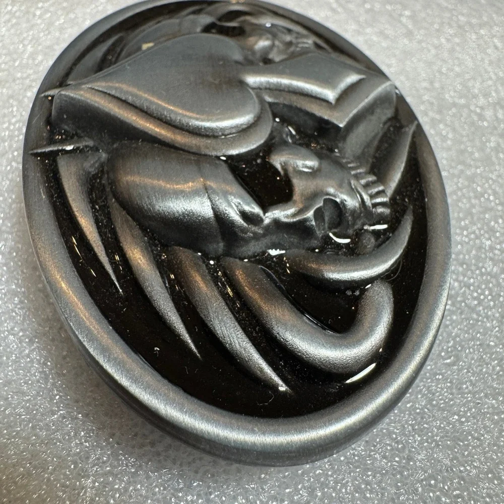 Oval Skull Spade Belt Buckle‎ Pewter Tone Men Women Biker Motorcycle